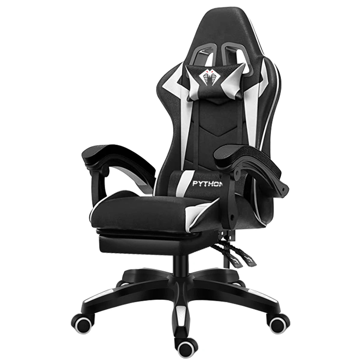 High-end Gaming Chair, Ergonomic, Height-adjustable, Flat, Foot-rest Chair (Black)