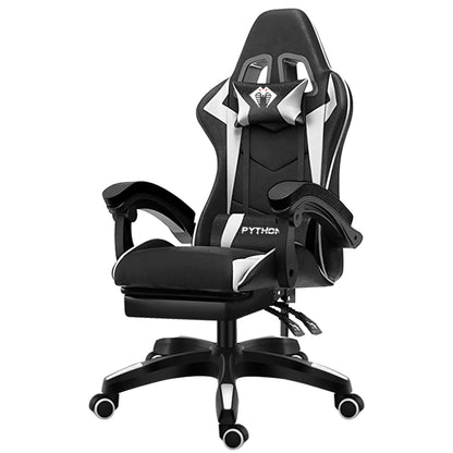 High-end Gaming Chair, Ergonomic, Height-adjustable, Flat, Foot-rest Chair (Black)