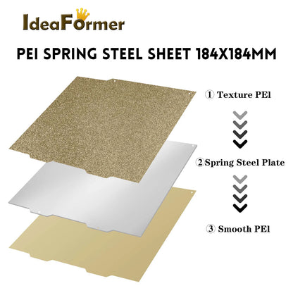For Bambu Lab A1 Mini Build Plate Double Sided texture PEI smooth PEO PET Bed Spring Steel Sheet 184x184mm For Bambulab A1 Mini.