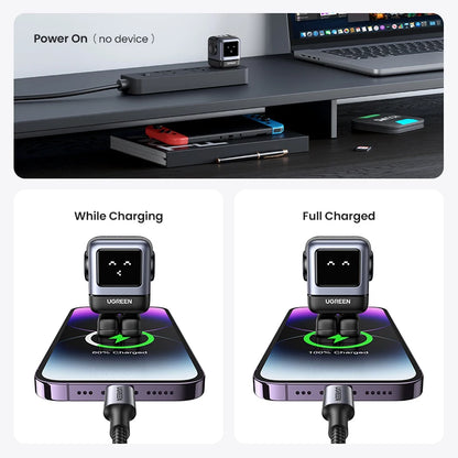 【US-Stecker】UGREEN 65W 30W GaN-Ladegerät im Roboter-Design mit PD3.0-Schnellladefunktion, QC4.0, 3.0 und PPS für iPhone 17, 16, 15 Pro, MacBook, Laptop und Tablet