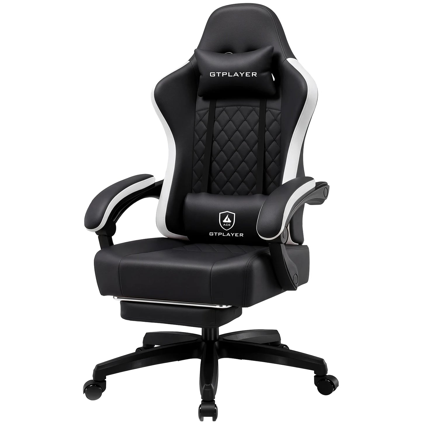 GTPLAYER Fabric Gaming Chair with Footrest, Computer Desk Chair with Pocket Spring Cushion, Home Office Ergonomic Chair
