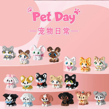 Pet Cat And Dog Animal Dolls Children's Educational Building Block Toys Suitable For Children's Birthday Gifts