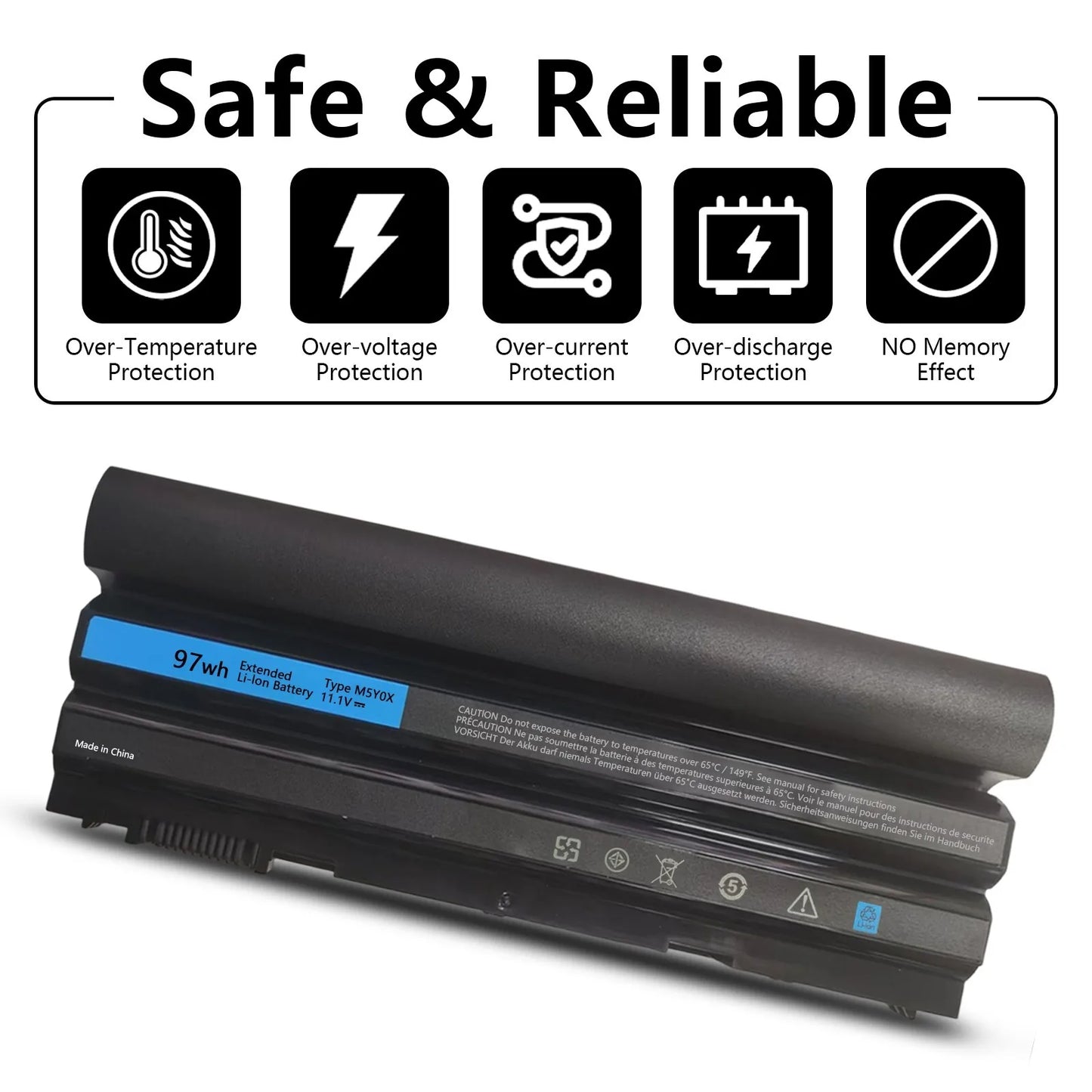 97WH 9-Cell Battery M5Y0X HCJWT NHXVW N3X1D M5YOX 71R31 FOR Dell Latitude Laptop E5420 E5520 E5430 E5530 E6420 E6430 E6520 E6440