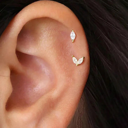 6/2Pcs Hypoallergenic Tiny 20G Stainless Steel Stud Earring for Women, Dainty CZ Cartilage Conch Helix Ear Piercing Jewelry Gift