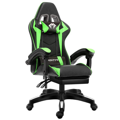High-end Gaming Chair, Ergonomic, Height-adjustable, Flat, Foot-rest Chair (Black)