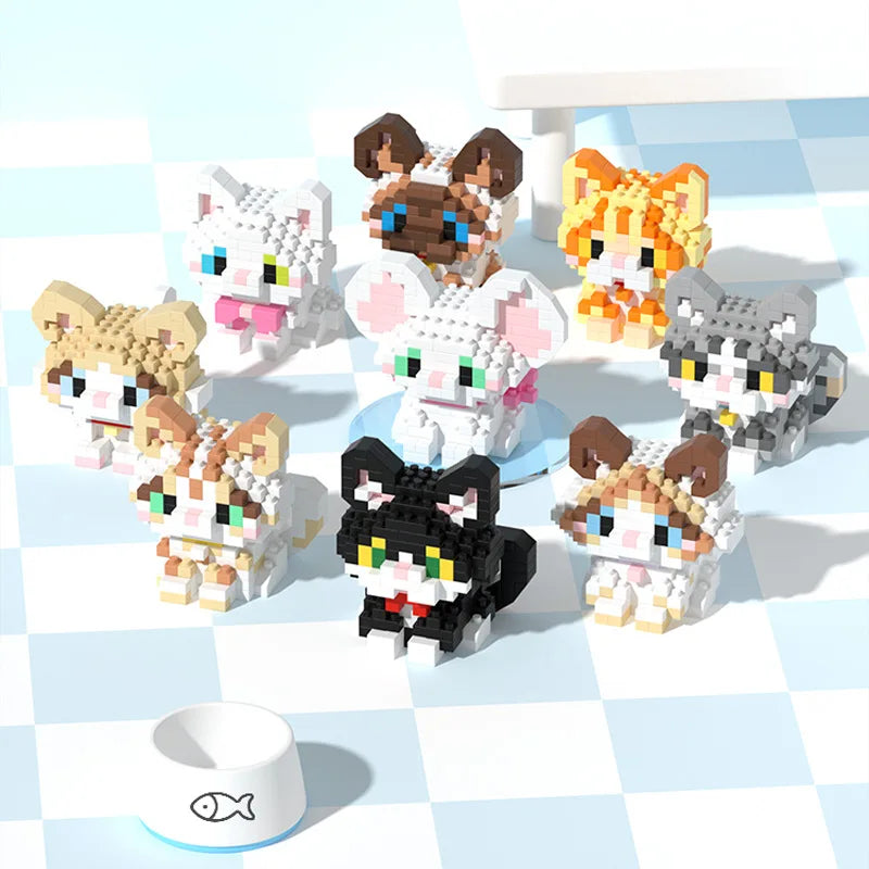 Pet Cat And Dog Animal Dolls Children's Educational Building Block Toys Suitable For Children's Birthday Gifts