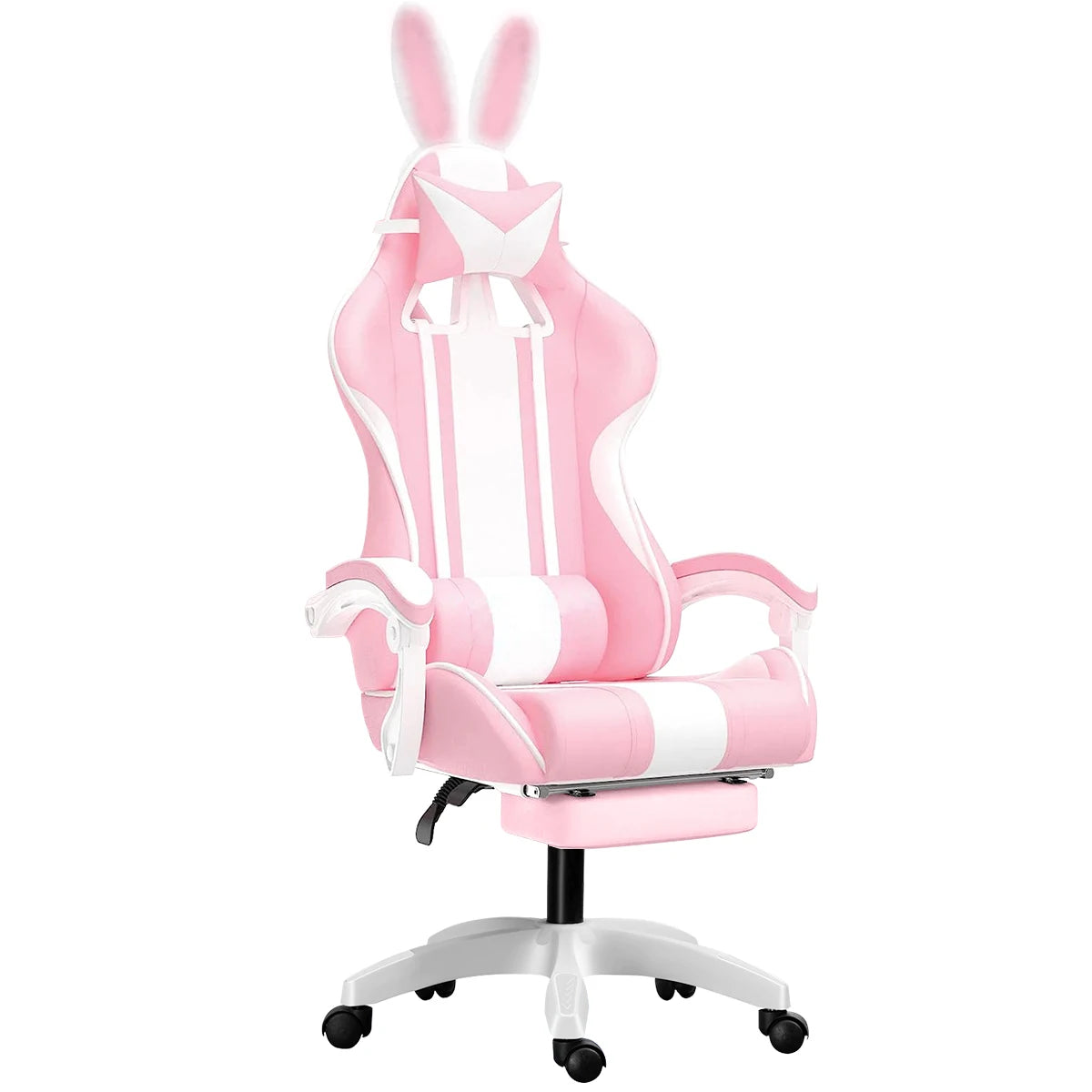 High-end Gaming Chair, Ergonomic, Height-adjustable, Flat, Foot-rest Chair (Black)