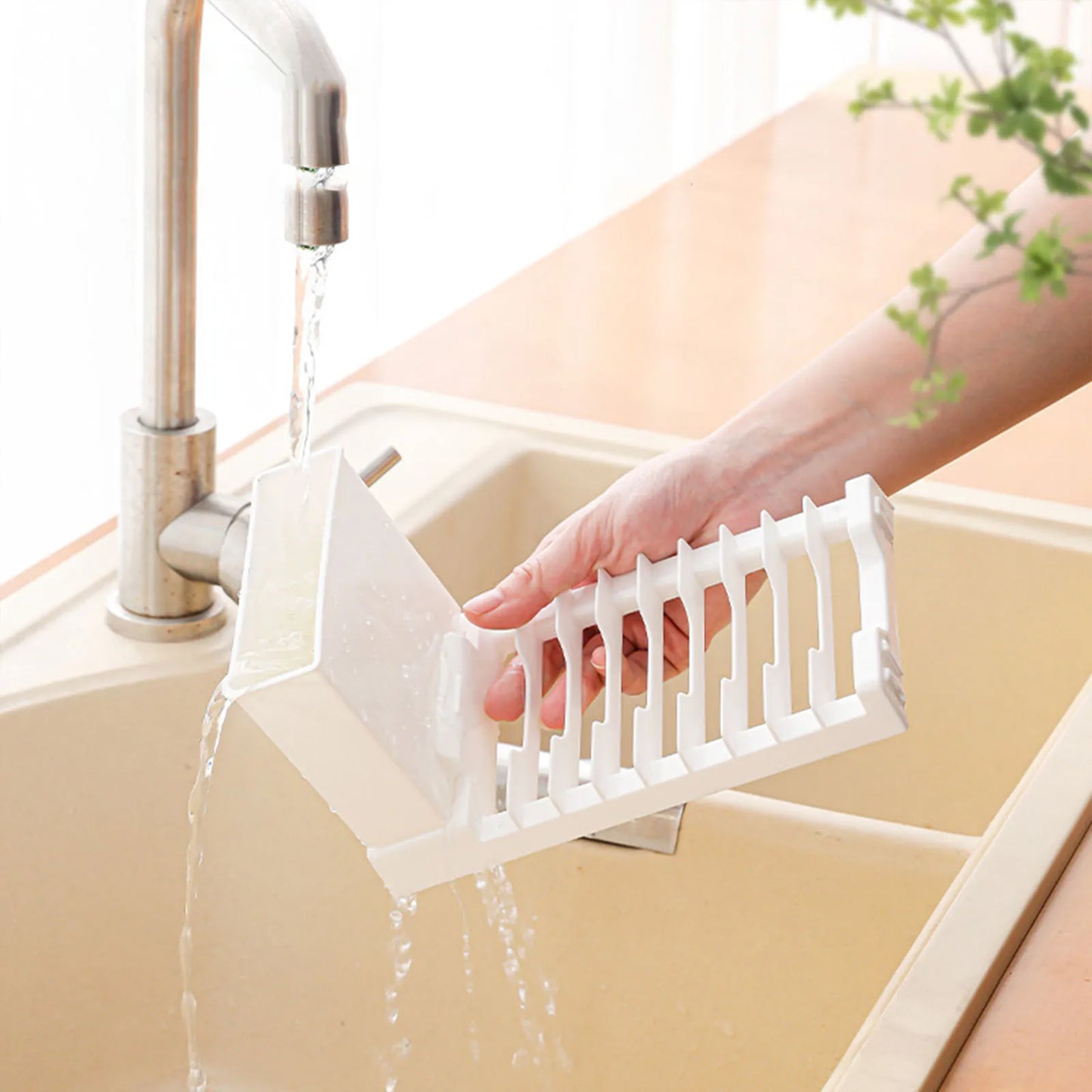 Dish Drying Rack Sink Multipurpose Kitchen Gadgets Cutlery Holder Hanging Decoration Dish Dryer Rack for Counter Kitchen Home