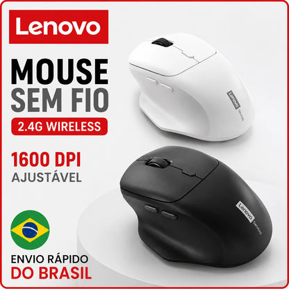 Lenovo Wireless Mouse Ergonomic Design 2.4G Dual-Mode Connection Large-Capacity Battery Comfortable For Gaming And Office Use