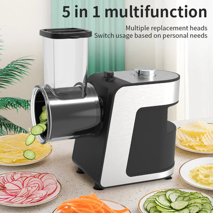 500W 5-in-1 Kitchen Electric Vegetable Chopper – Stainless Steel Slicer, Shredder/Grater for Cheese, Carrots, Potatoes, 220V