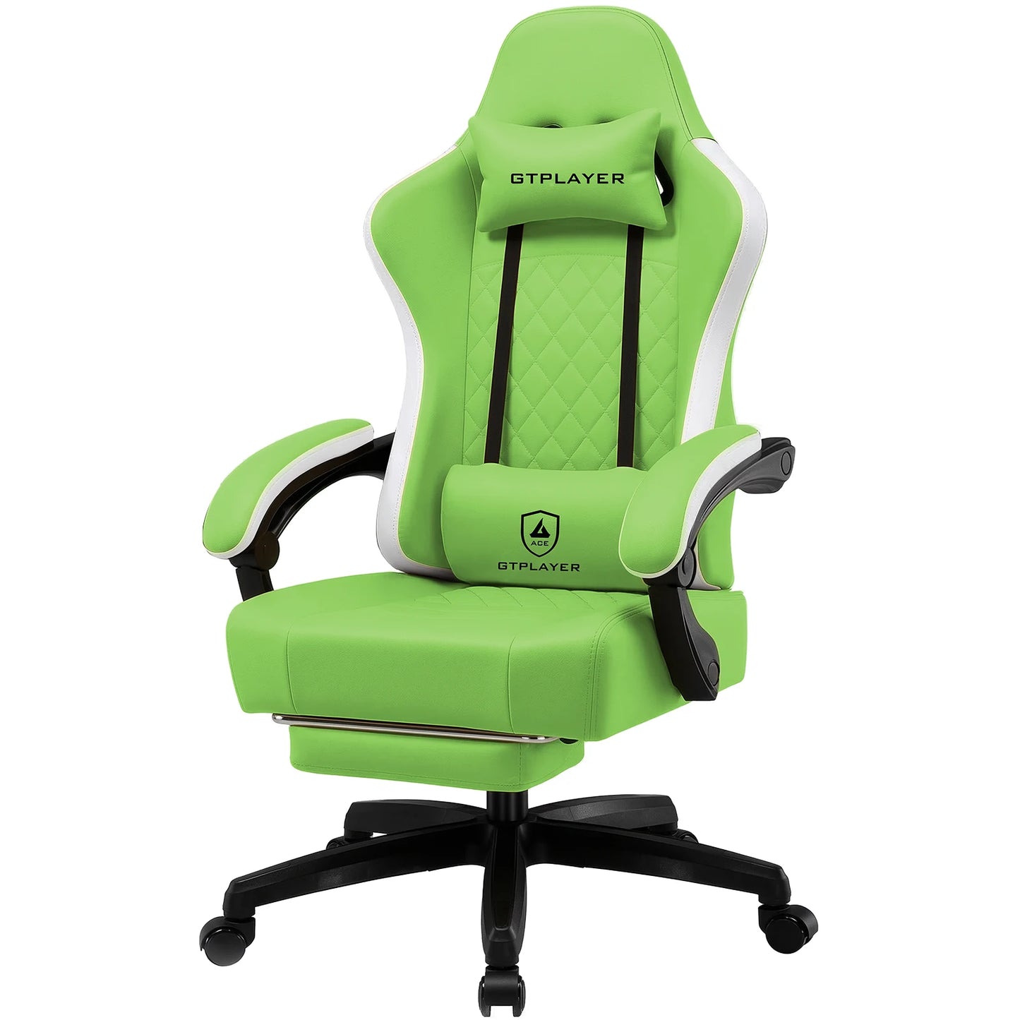 GTPLAYER Fabric Gaming Chair with Footrest, Computer Desk Chair with Pocket Spring Cushion, Home Office Ergonomic Chair