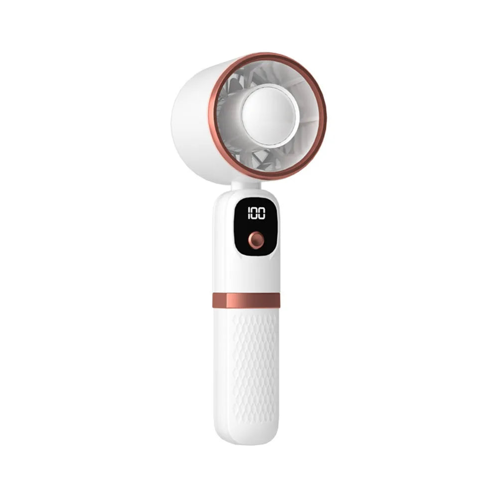 Handheld Fan 5 Speeds Mini Portable Fan with Digital Display & Power Bank Long Battery Life USB Rechargeable Personal Desk Fan
