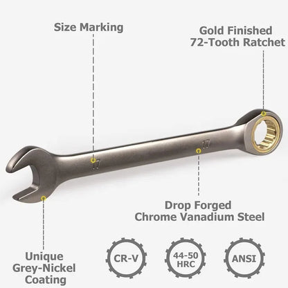 Ratchet Wrench 6-32mm, Combination Wrench, Dual-Use Wrench, Universal Repair Tool for Car and Motorcycle Maintenance