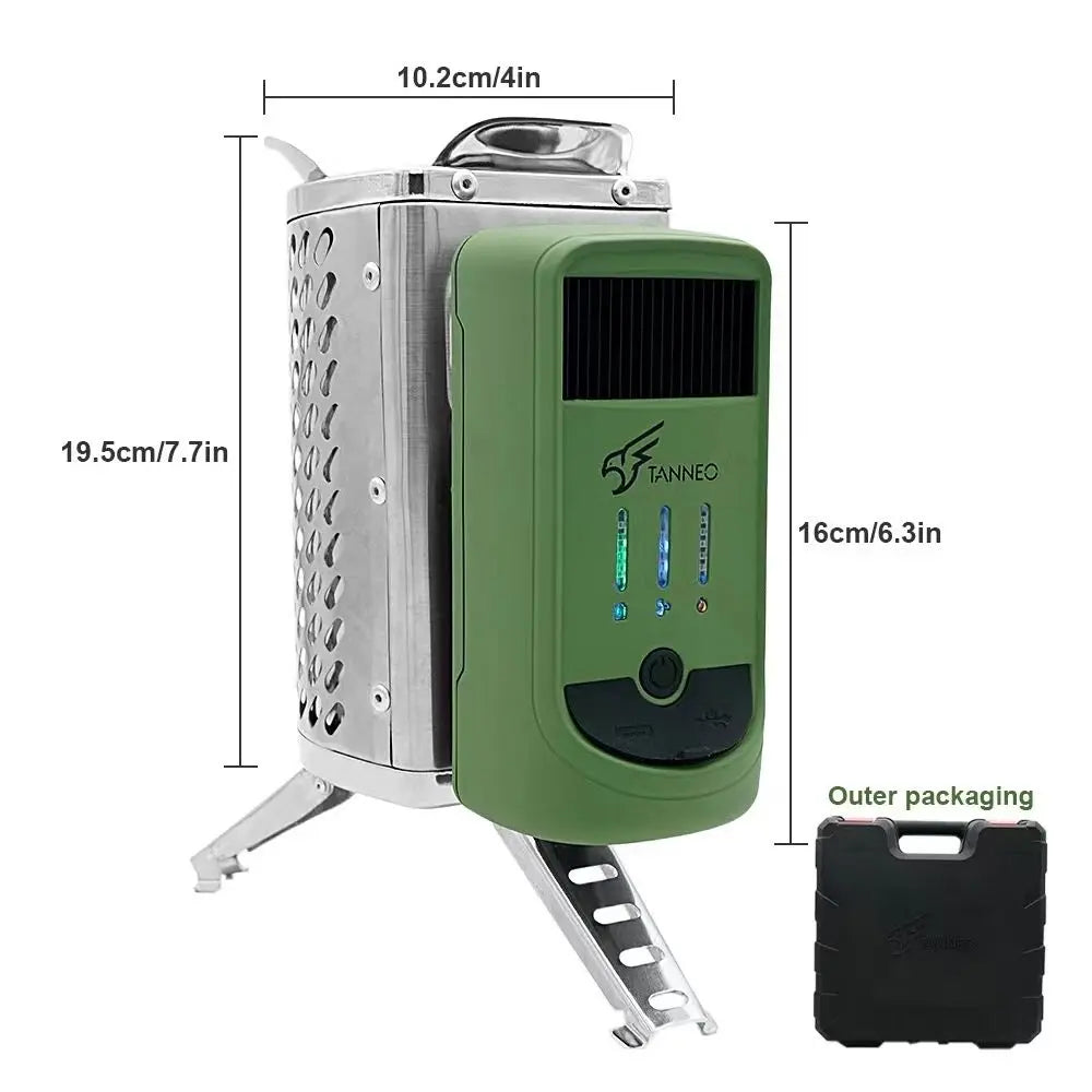 Outdoor Camping SmokeFree Stove Portable Power Generating Furnace Hiking Burner Stove USB Rechargeable Fire Wood Heater