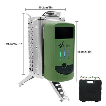 Outdoor Camping SmokeFree Stove Portable Power Generating Furnace Hiking Burner Stove USB Rechargeable Fire Wood Heater