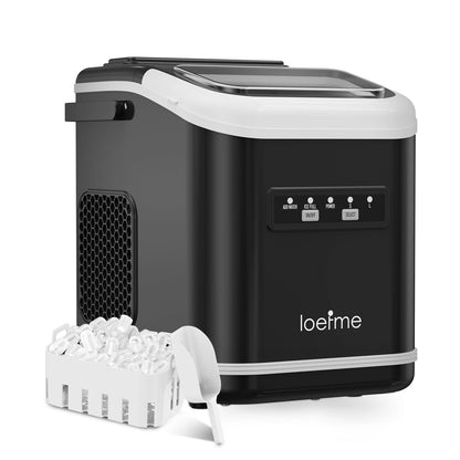 LOEFME Portable Ice Maker Machine 15kg/24h 6-13 Mins Quick Ice 16pcs Ice Cubes Countertop Ice Machine for Home Kitchen Party RV