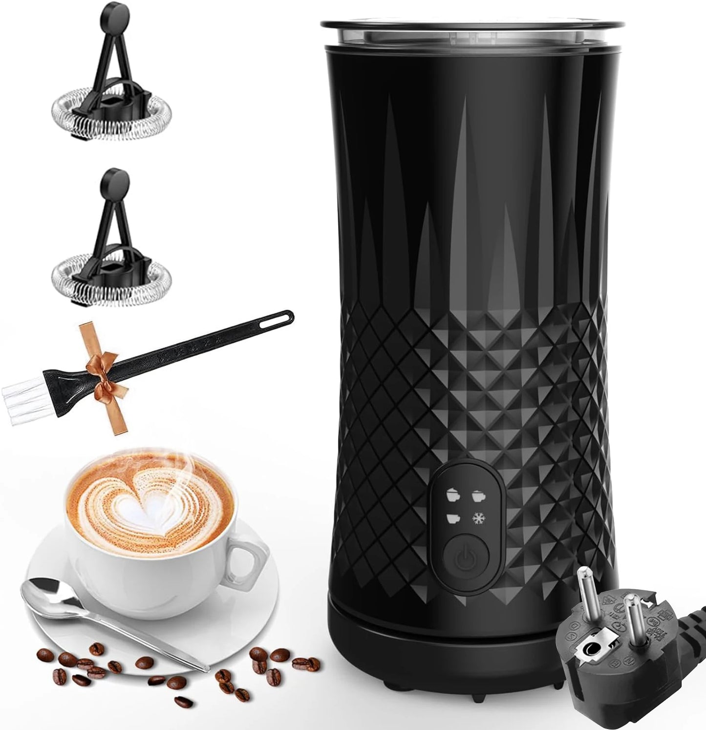 4 in 1 Electric Milk Frother And Steamer  240ml Electric Hot And Cold Milk Frother For Coffee Cappuccino Automatic Milk Frother