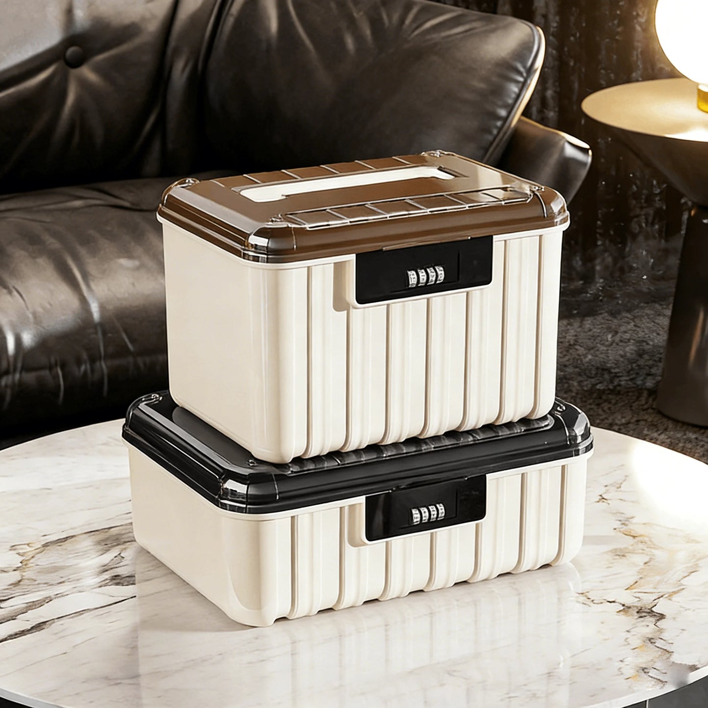 Lockable Storage Bin Garage Multi-Layer Organizer Box With Combination Lock Dustproof For Office Home Password Lock Storage Box