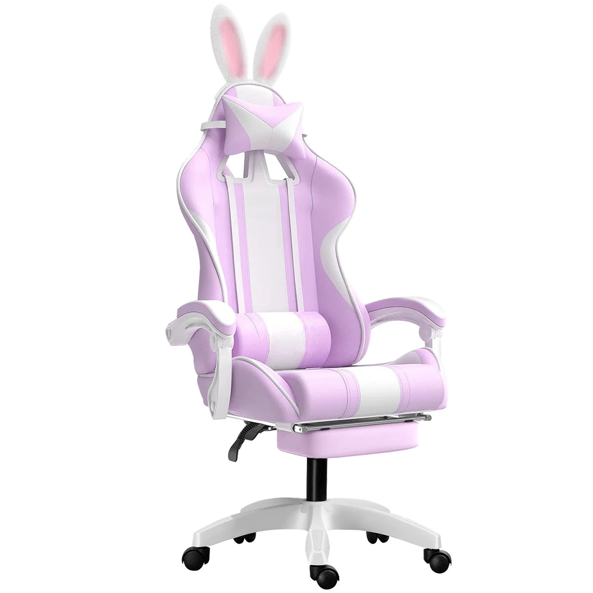 High-end Gaming Chair, Ergonomic, Height-adjustable, Flat, Foot-rest Chair (Black)