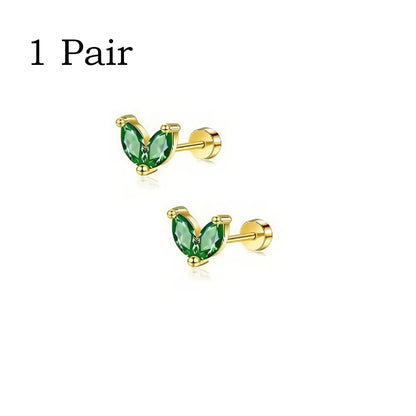 6/2Pcs Hypoallergenic Tiny 20G Stainless Steel Stud Earring for Women, Dainty CZ Cartilage Conch Helix Ear Piercing Jewelry Gift