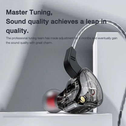 EARDECO Transparent Mobile Wired Headphones Bass for Phone Earphone In Ear Headphone Headset with Mic Earbuds Noise Cancelling