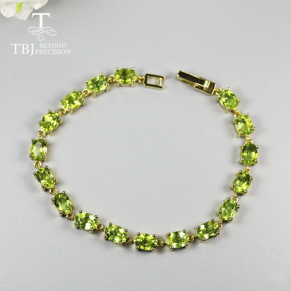 gemstone Bracelet 925 sterling silver real gemstone fine jewelry for women   nice  gift
