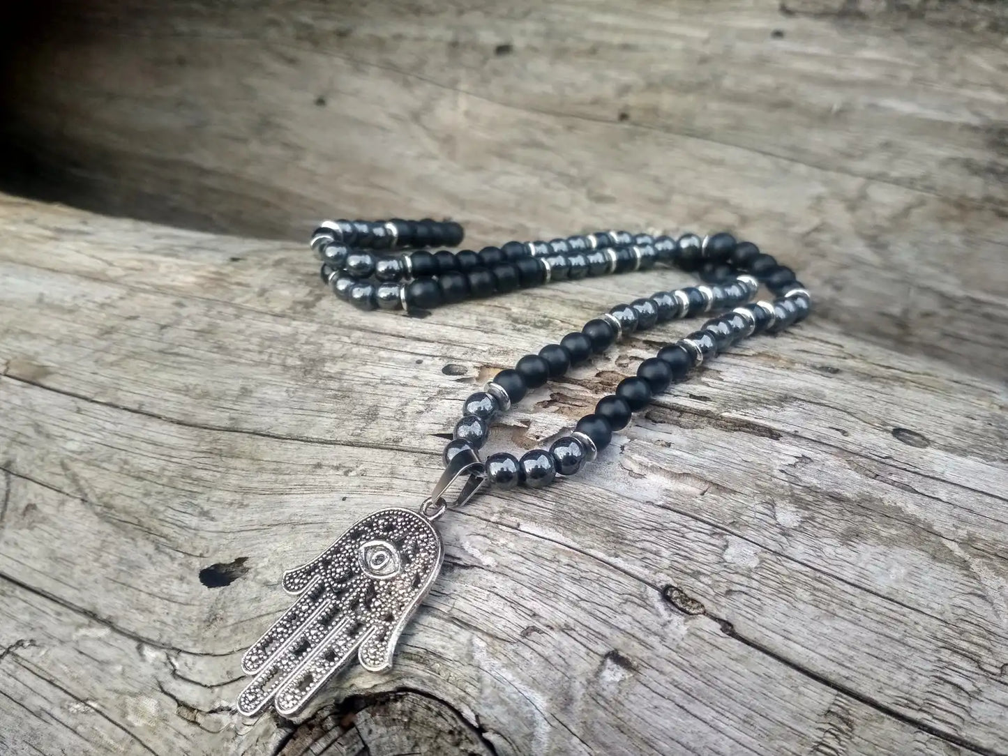 Mens Tribal Necklace, Mens Surf Necklace, Mens Boho Necklace Mens Necklace, Tiger's Eye Black Onyx Mens Necklace