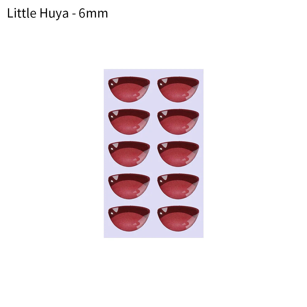 10pcs Cute Cartoon Mouth Stickers DIY Toys Doll Mouth Accessories Glass Crystal Anime Figurine Doll Face Organ Paster Decals