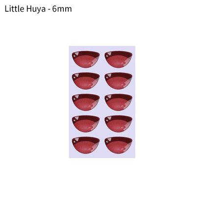 10pcs Cute Cartoon Mouth Stickers DIY Toys Doll Mouth Accessories Glass Crystal Anime Figurine Doll Face Organ Paster Decals