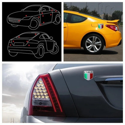 Aluminum 3D Metal ITALY Italian Flag Sticker Emblem Badge Decal Car Decorate