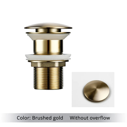Pop up Drain Button Bathroom Sink Plug Black Gold Rose Siphon Waste Stopper Wash Basin Faucet Accessory for Kitchen Or Bath