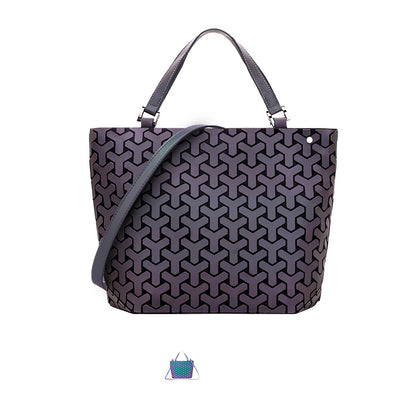 Luminous Reflective Bag Geometric Tote Folding Shoulder Bags for Women 2024 Plain Folding Handbags Sac a Main Female Bolsas