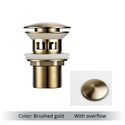 Pop up Drain Button Bathroom Sink Plug Black Gold Rose Siphon Waste Stopper Wash Basin Faucet Accessory for Kitchen Or Bath