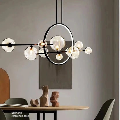 Modern Restaurant Glass Magic Bean Chandelier Nordic Bedroom bar New Aluminum Lamp