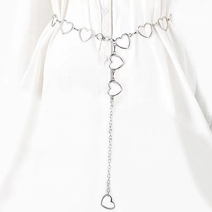 Sexy Body Waist Chain Jewelry For Women Fashion Minimalism Belly Belt Simple Heart Chain Bohemia Summer Beach Vacation Bijoux