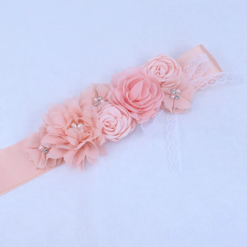 Wedding Accessories Bridal Wedding Belts Bridesmaid Sash Floral Belt Satin Flower Sash Woman Girl Sash Belt Wedding Sashes belt