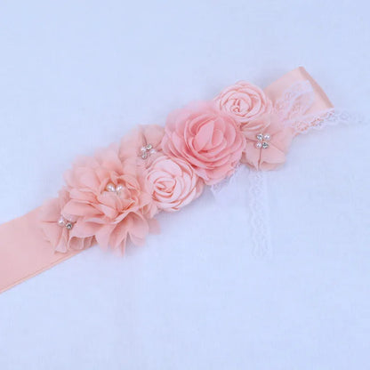 Wedding Accessories Bridal Wedding Belts Bridesmaid Sash Floral Belt Satin Flower Sash Woman Girl Sash Belt Wedding Sashes belt