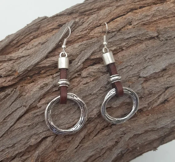Leather Earrings  Metal Earrings Drop Earrings 2020