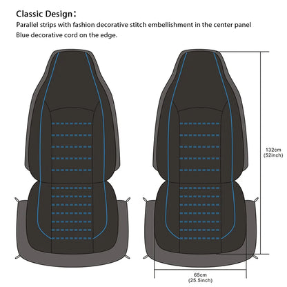 Faux Leather Car Seat Cover Full Set Airbags Compatible and Split Bench Universal Auto Covers Style Car Seat Cover Auto Interior