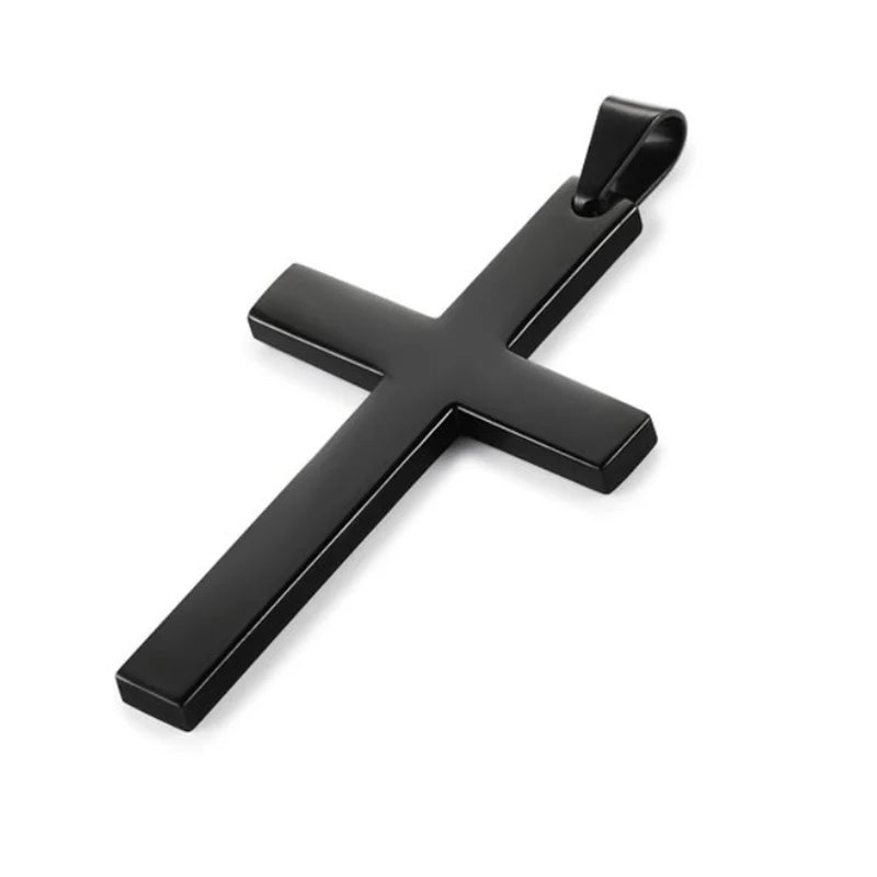 Vintage Cross Pendant Necklace Stainless Steel Necklace New Design Black Chain Pendant Necklace Men Women Necklace