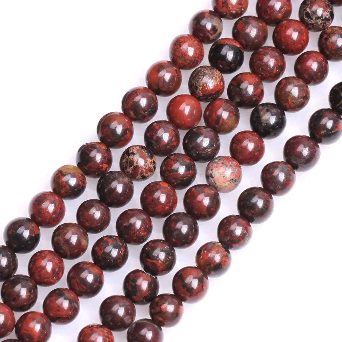 Silver Lion Head Gemstone Beads Stretch Bracelet for Women Men Handmade Crystal Beaded Elastic Healing Power Stone Jewelry