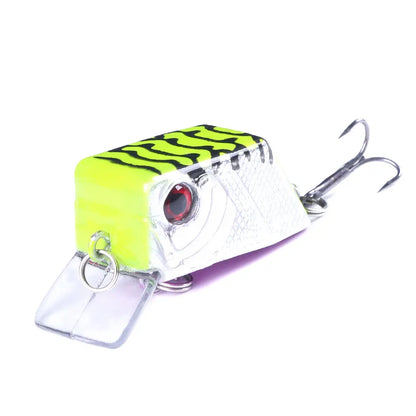 Hengjia 4.5cm 7g Square Crankbait Fishing Wobbler Diving Swimming Bait for Bass Pike Artificial Fishing Tackle