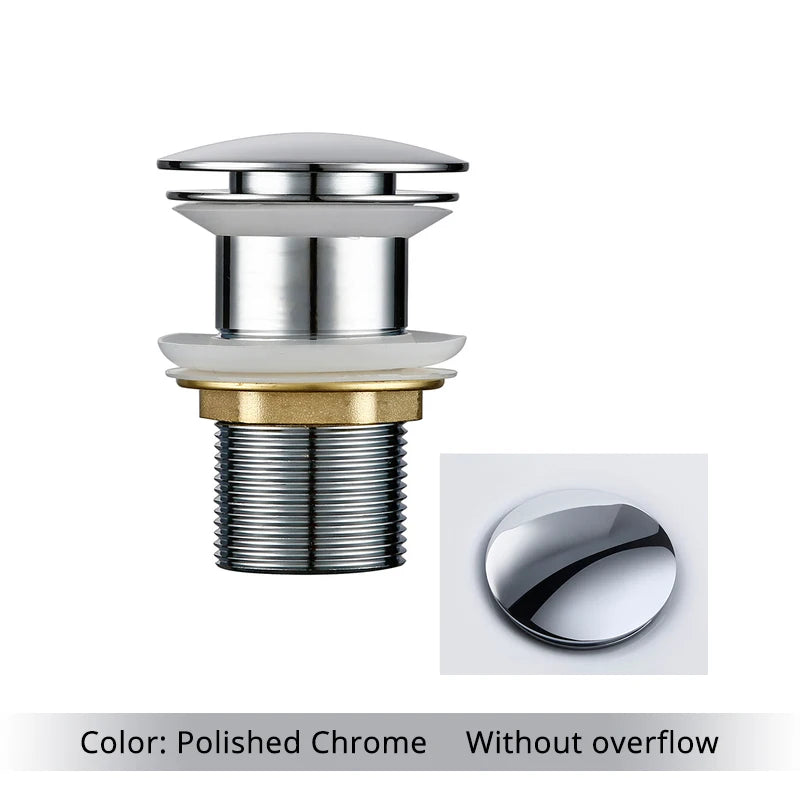 Pop up Drain Button Bathroom Sink Plug Black Gold Rose Siphon Waste Stopper Wash Basin Faucet Accessory for Kitchen Or Bath