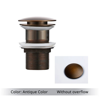 Pop up Drain Button Bathroom Sink Plug Black Gold Rose Siphon Waste Stopper Wash Basin Faucet Accessory for Kitchen Or Bath