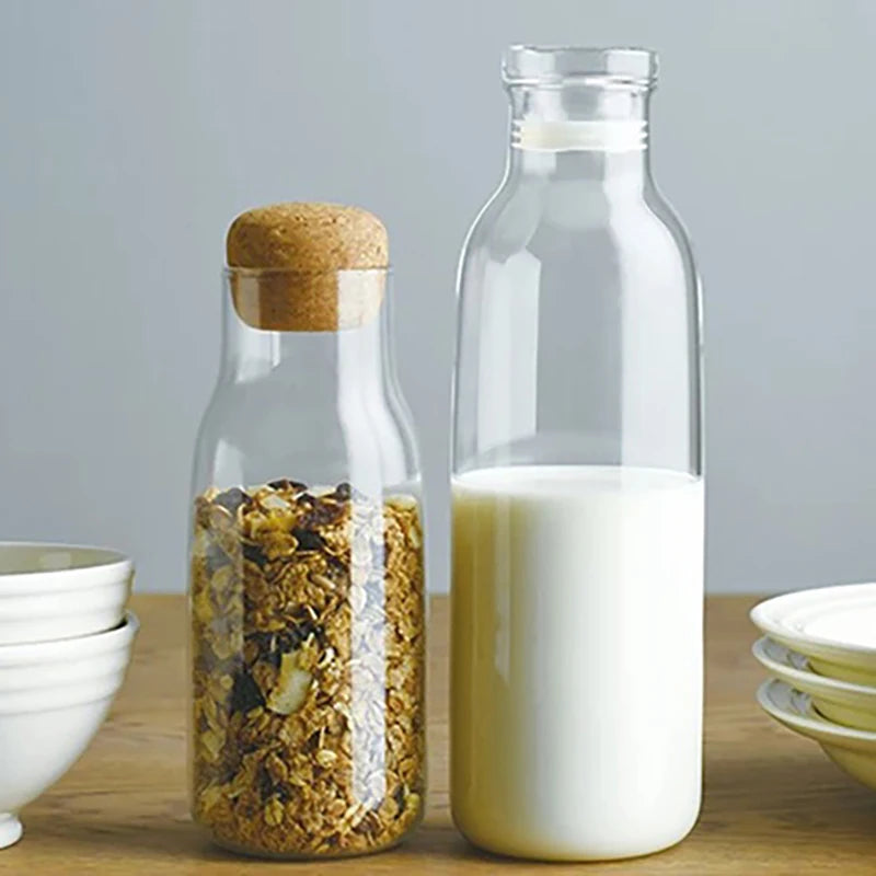 Glass seal jar transparent  coffee storage jar cork household glass tea Kitchen jar Glass sealed tank glass food storage jars