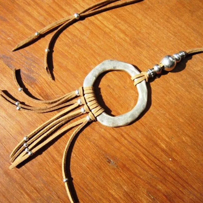 leather tassel necklace beaded tassel necklace long tassel necklace silver tassel necklace