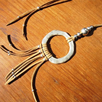 leather tassel necklace beaded tassel necklace long tassel necklace silver tassel necklace