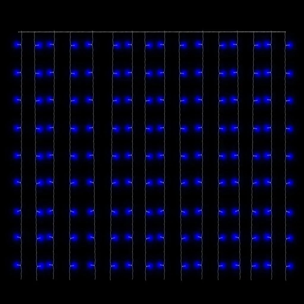 W2B VidaXL LED-Lichterkette, 1 m, warmweiß, USB-Anschluss, blauer Kunststoff, 3 x 3 m (9,8 x 9,8 Fuß), ideal für Partys und Weihnachten