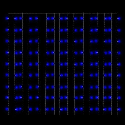 W2B VidaXL LED-Lichterkette, 1 m, warmweiß, USB-Anschluss, blauer Kunststoff, 3 x 3 m (9,8 x 9,8 Fuß), ideal für Partys und Weihnachten