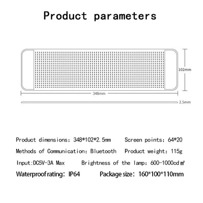 Panneau d'affichage LED programmable avec écran arrière et matrice numérique d'avertissement pour voitures, affichage de messages défilants